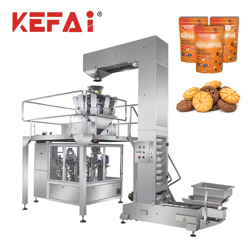 Máquina de envasado de aperitivos de bolsa rotativa KEFAI